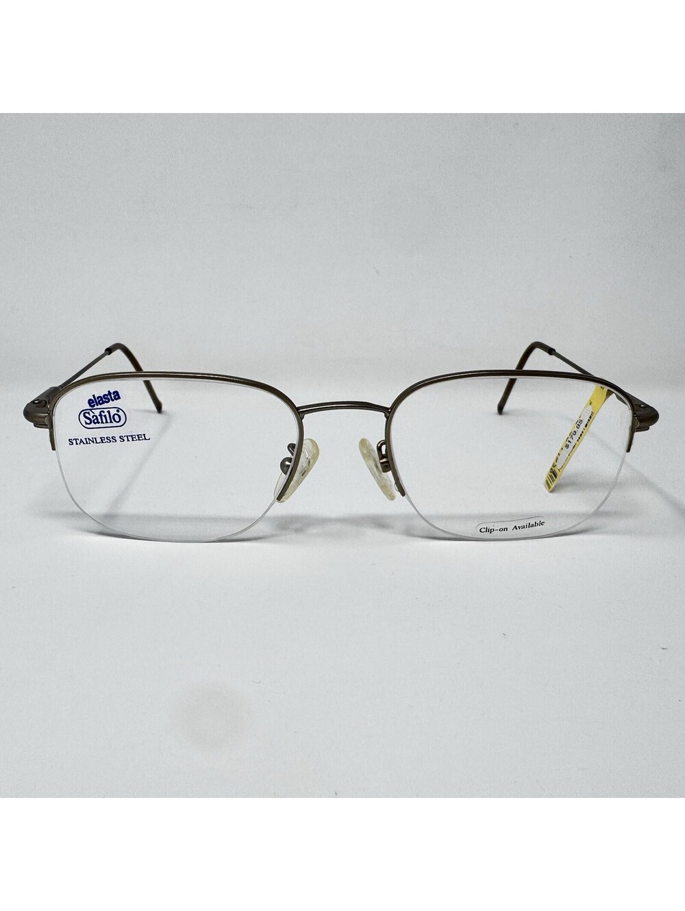 Vintage Safilo Elasta 7033 7ZB Gold Ash Semi Rimless Eyeglass Frames 53-19-145